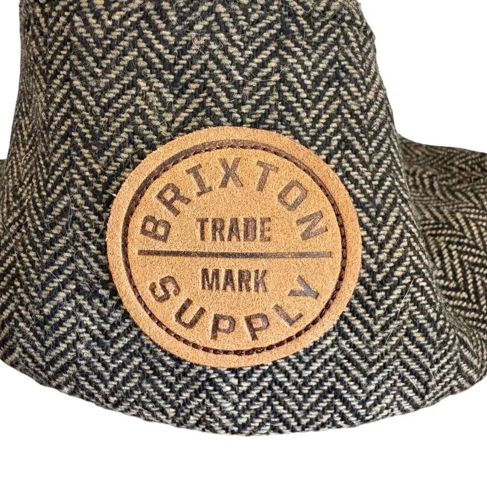 Brixton Wool Blend Herringbone Tweed Faux Suede Baseball Hat Indie Streetwear